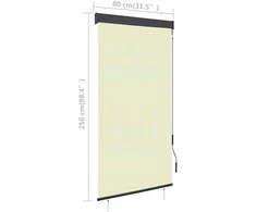 Lauko roletas, kreminės spalvos, 80x250cm