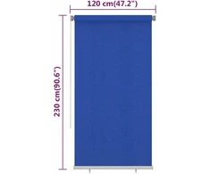 Lauko roletas, 125 (plotis) x 230 (aukštis) cm, mėlynos spalvos, HDPE