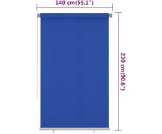 Lauko roletas, mėlynos spalvos, 140x230cm, HDPE