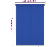 Lauko roletas, mėlynos spalvos, 160x230cm, HDPE