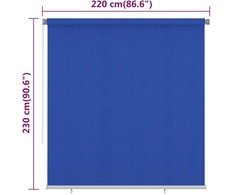 Lauko roletas, 225 (plotis) x 230 (aukštis) cm, mėlynos spalvos, HDPE