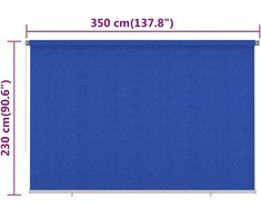Lauko roletas, 355 (plotis) x 230 (aukštis) cm, mėlynos spalvos, HDPE