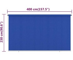 Lauko roletas, 405 (plotis) x 230 (aukštis) cm, mėlynos spalvos, HDPE