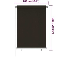 Lauko roletas, 105 (plotis) x 140 (aukštis) cm, rudos spalvos, HDPE
