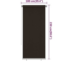 Lauko roletas, 105 (plotis) x 230 (aukštis) cm, rudos spalvos, HDPE