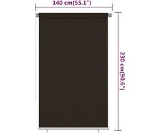 Lauko roletas, 145 (plotis) x 230 (aukštis) cm, rudos spalvos, HDPE