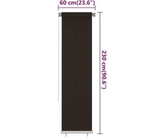 Lauko roletas, 65 (plotis) x 230 (aukštis) cm, rudos spalvos, HDPE