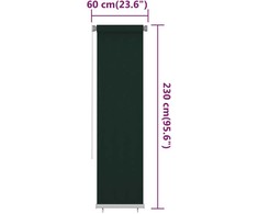 Lauko roletas, 65 (plotis) x 230 (aukštis) cm, tamsiai žalios spalvos, HDPE