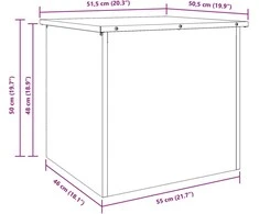 Lauko saugojimo dėžė Juoda 55 x 50,5 x 50 cm Plienas
