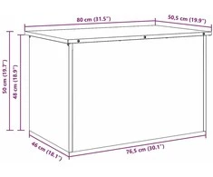 Lauko saugojimo dėžė Sidabro 80 x 50,5 x 50 cm Plienas