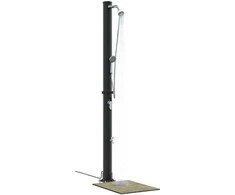 Lauko saulės dušas Juoda 217 cm PVC ir aliuminis