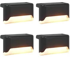 Lauko saulės šviestuvai su žemės kuolu 4 pcs Šilta balta 4,5 cm