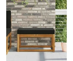 Lauko Sėdimosios Pagalvė Juodas 80 x 40 x 8 cm 100% poliesteris