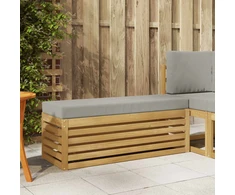 Lauko sėdynė suolelis su pagalve Balta 115 x 43 x 45 cm