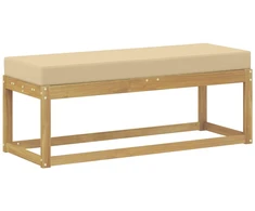 Lauko sėdynė suolelis su pagalve Balta 115 x 43 x 45 cm
