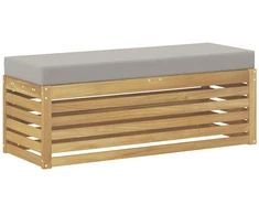 Lauko sėdynė suolelis su pagalve Balta 115 x 43 x 45 cm