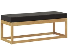 Lauko sėdynė suolelis su pagalve Balta 115 x 43 x 45 cm