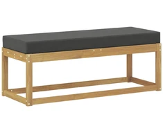 Lauko sėdynė suolelis su pagalve Balta 115 x 43 x 45 cm