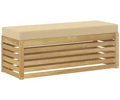 Lauko sėdynė suolelis su pagalve Balta 115 x 43 x 45 cm