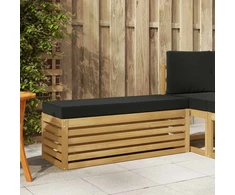 Lauko sėdynė suolelis su pagalve Balta 115 x 43 x 45 cm