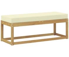 Lauko sėdynė suolelis su pagalve Balta 115 x 43 x 45 cm