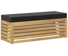 Lauko sėdynė suolelis su pagalve Balta 115 x 43 x 45 cm