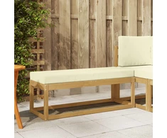 Lauko sėdynė suolelis su pagalve Balta 115 x 43 x 45 cm