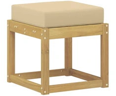 Lauko sėdynė suolelis su pagalve Balta 43 x 43 x 45 cm