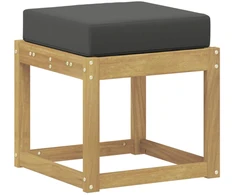 Lauko sėdynė suolelis su pagalve Balta 43 x 43 x 45 cm
