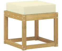 Lauko sėdynė suolelis su pagalve Balta 43 x 43 x 45 cm