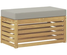 Lauko sėdynė suolelis su pagalve Balta 80 x 43 x 45 cm