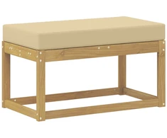 Lauko sėdynė suolelis su pagalve Balta 80 x 43 x 45 cm