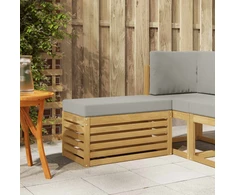Lauko sėdynė suolelis su pagalve Balta 80 x 43 x 45 cm