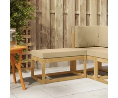 Lauko sėdynė suolelis su pagalve Balta 80 x 43 x 45 cm