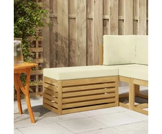 Lauko sėdynė suolelis su pagalve Balta 80 x 43 x 45 cm