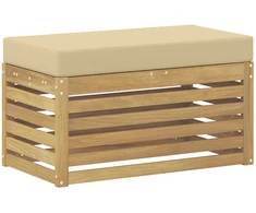 Lauko sėdynė suolelis su pagalve Balta 80 x 43 x 45 cm