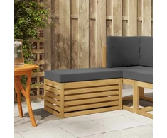 Lauko sėdynė suolelis su pagalve Balta 80 x 43 x 45 cm