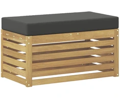 Lauko sėdynė suolelis su pagalve Balta 80 x 43 x 45 cm