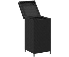 Lauko šiukšlių kibiras Juoda 40 x 40 x 80 cm poliratanas