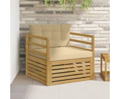 Lauko sofa Balta ir kreminė