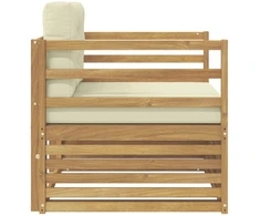 Lauko sofa Balta ir kreminė