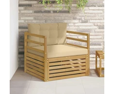 Lauko sofa Balta ir kreminė
