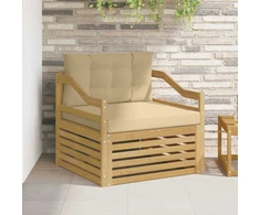Lauko sofa Balta ir kreminė