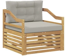 Lauko sofa Balta ir šviesiai pilka