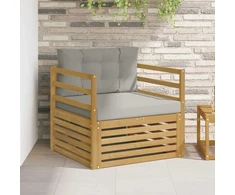 Lauko sofa Balta ir šviesiai pilka