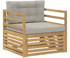 Lauko sofa Balta ir šviesiai pilka