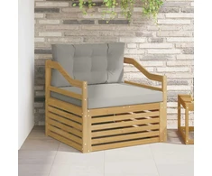 Lauko sofa Balta ir šviesiai pilka