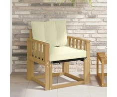 Lauko sofa Kietasis akacijos medis ir Textilene Balta