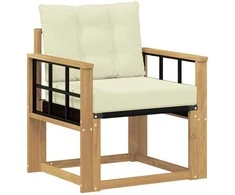 Lauko sofa Kietasis akacijos medis ir Textilene Balta