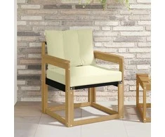 Lauko sofa Kietasis akacijos medis ir Textilene Balta